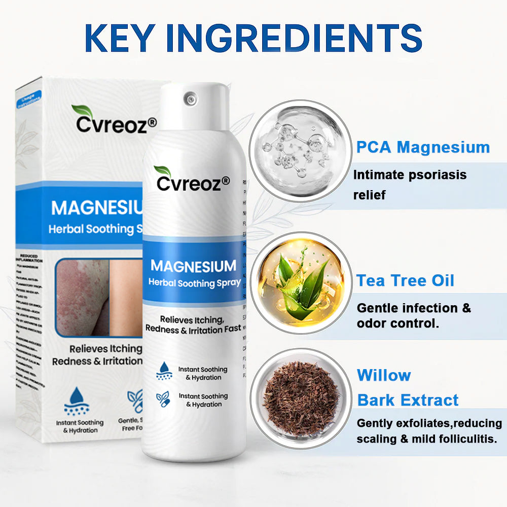 Cvreoz® Magnesium Herbal Psoriasis Spray – Fast, Gentle Relief