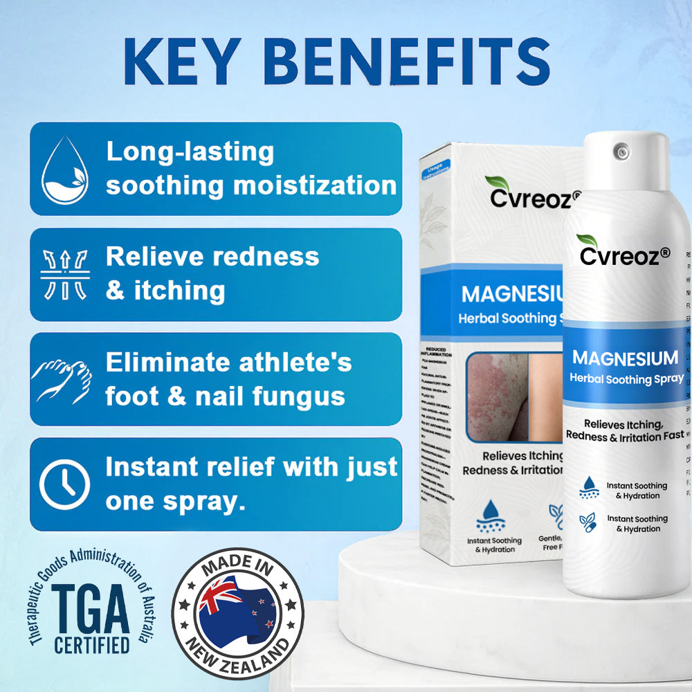 Cvreoz® Magnesium Herbal Psoriasis Spray – Fast, Gentle Relief