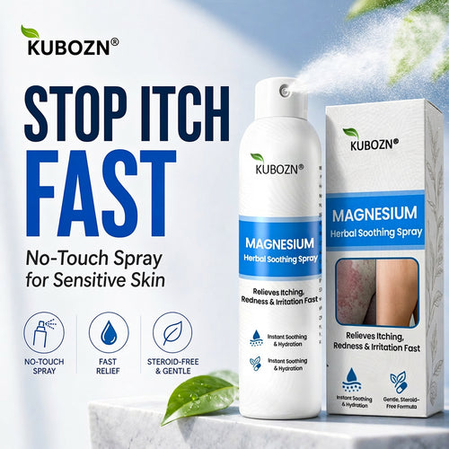 ✅  Official Store:KUBOZN® Magnesium Herbal Spray – Fast Relief for Psoriasis & Eczema | No-Rub, Steroid-Free