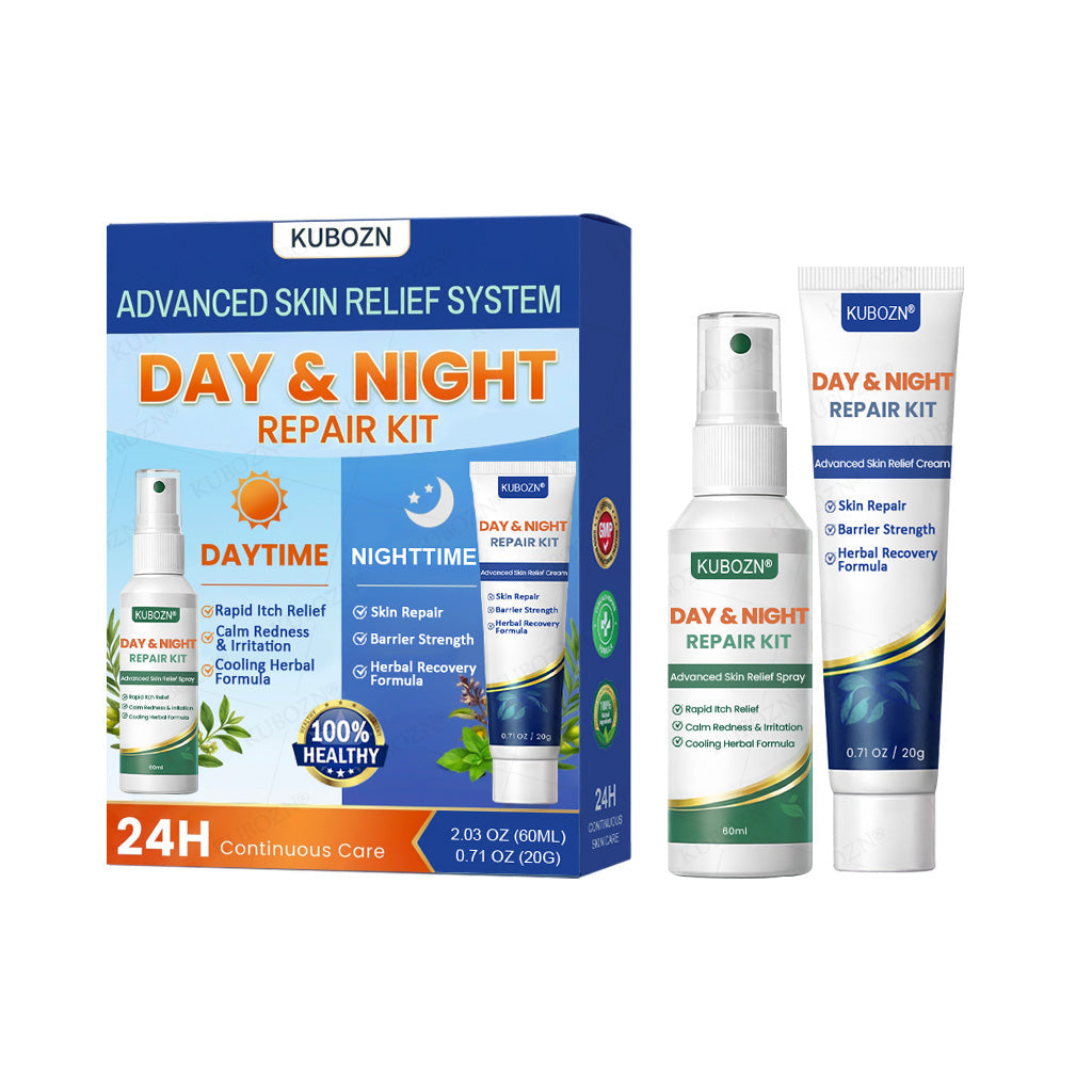 KUBOZN® Eczema Day & Night Repair System - 100% Steroid-Free Relief Duo for Intense Itch, Redness & Broken Skin (offer)