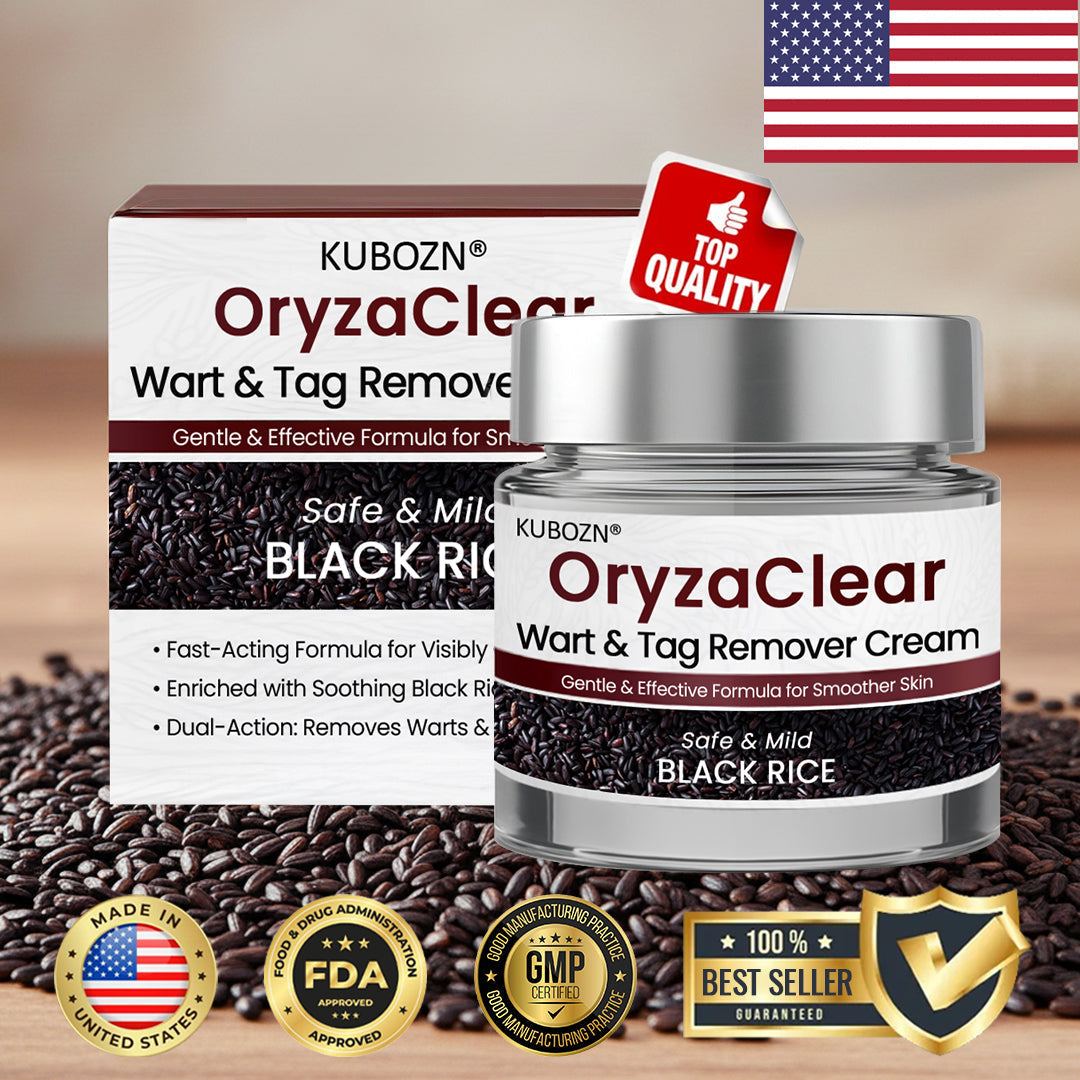 ⭐ KUBOZN® OryzaClear – Black Rice Power Cream for Skin Tags & Bumps · Gentle Plant-Based Softening Formula