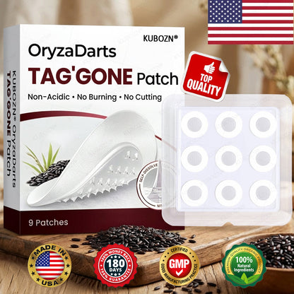 KUBOZN® OryzaDarts TAG’GONE Patch✨Pain-Free Root-Level Removal Powered by Black Rice MicroDarts. (Offer)