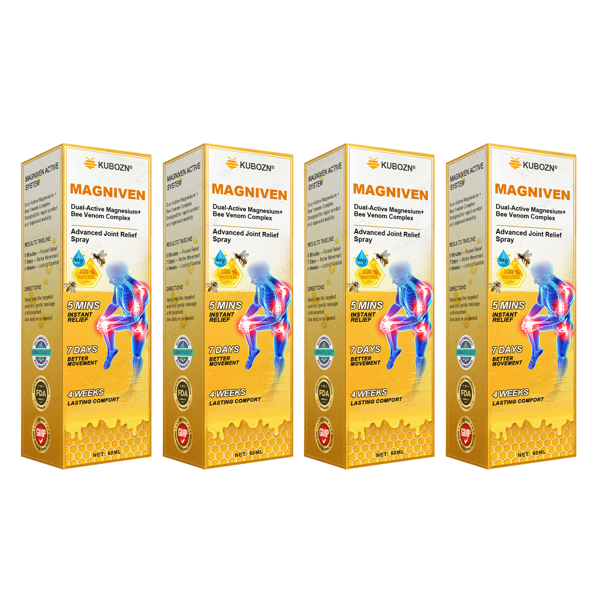 AU🏅  KUBOZN® MagniVen Magnesium & Bee Venom Joint Spray – 5 Min Relief · 7 Day Mobility · 4 Week Comfort