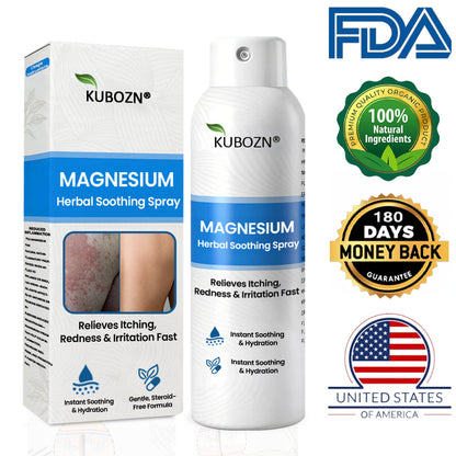 ✅  Official Store:KUBOZN® Magnesium Herbal Spray – Fast Relief for Psoriasis & Eczema | No-Rub, Steroid-Free