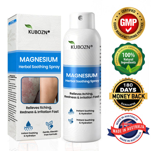 ✅  Official Store:KUBOZN® Magnesium Herbal Spray – Fast Relief for Psoriasis & Eczema | No-Rub, Steroid-Free
