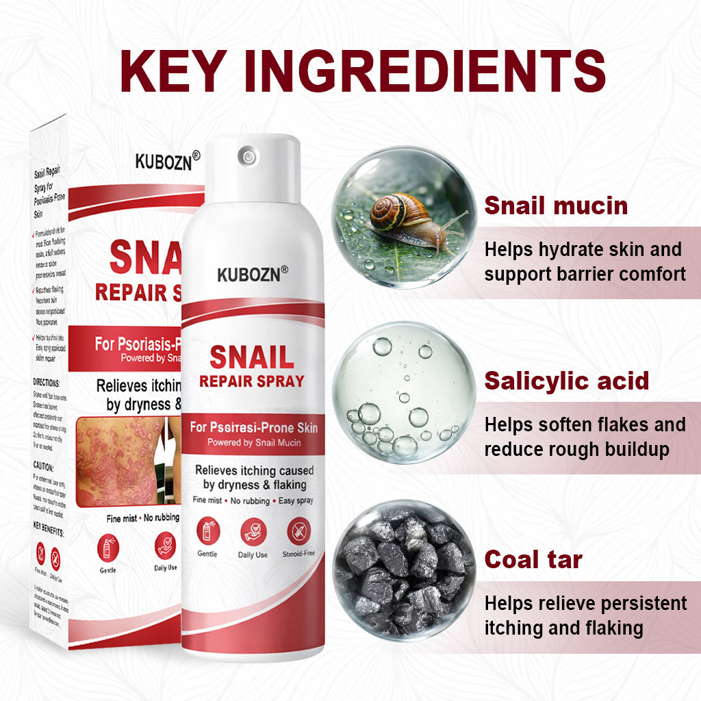 KUBOZN® Snail Repair Spray for Itchy, Flaky Psoriasis Skin (offer)