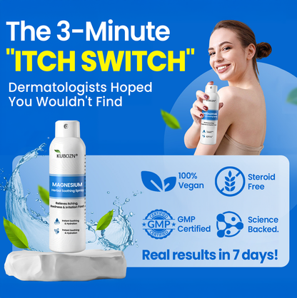✅  Official Store:KUBOZN® Magnesium Herbal Spray – Fast Relief for Psoriasis & Eczema | No-Rub, Steroid-Free