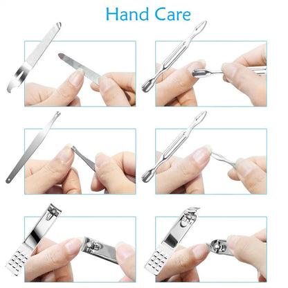 19-Piece Stainless Steel Manicure & Pedicure Kit