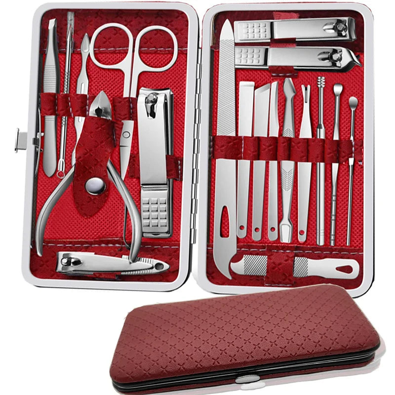 19-Piece Stainless Steel Manicure & Pedicure Kit