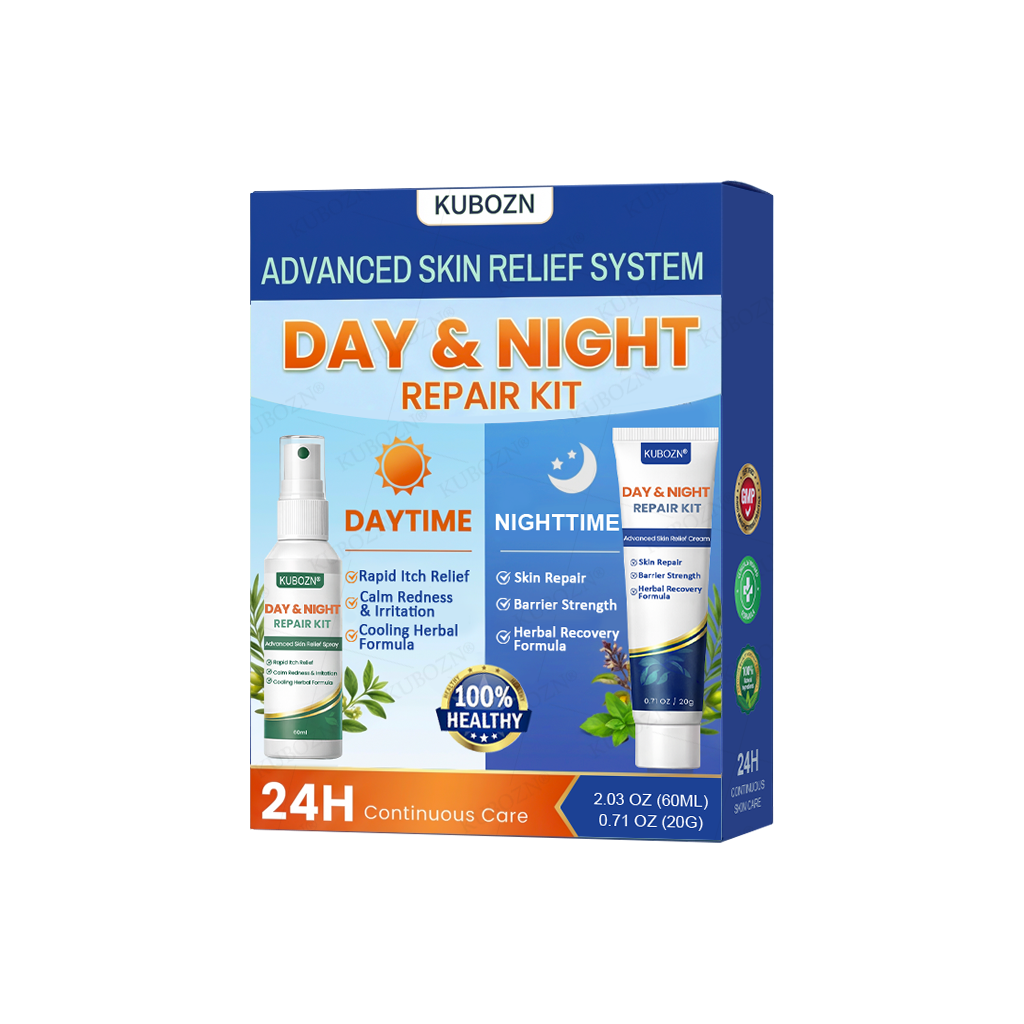 KUBOZN® Eczema Day & Night Repair System - 100% Steroid-Free Relief Duo for Intense Itch, Redness & Broken Skin (offer)