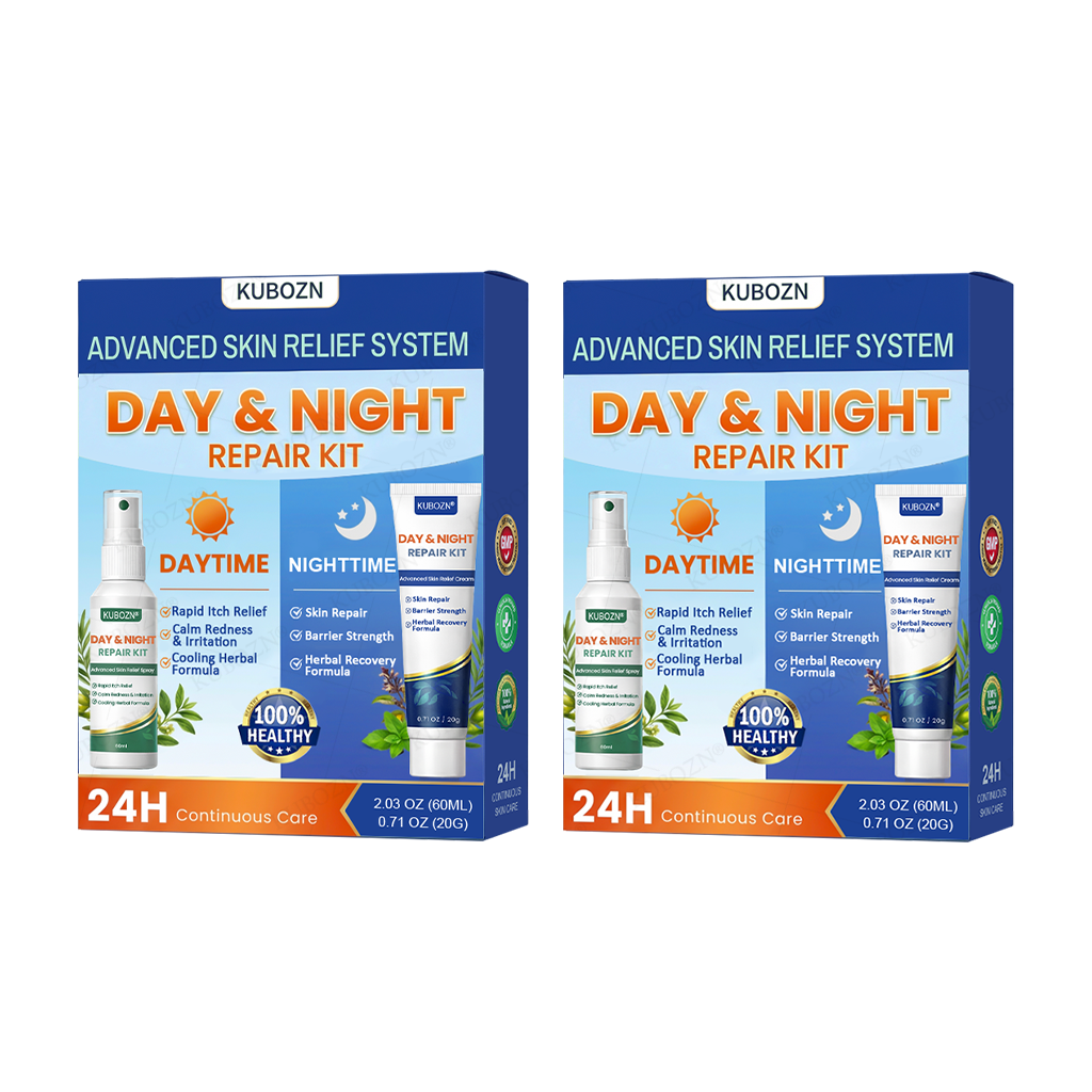 KUBOZN® Eczema Day & Night Repair System - 100% Steroid-Free Relief Duo for Intense Itch, Redness & Broken Skin (offer)
