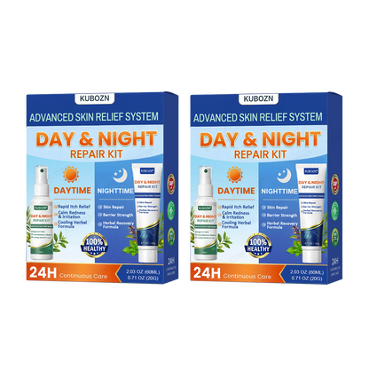 KUBOZN® Eczema Day & Night Repair System - 100% Steroid-Free Relief Duo for Intense Itch, Redness & Broken Skin (offer)