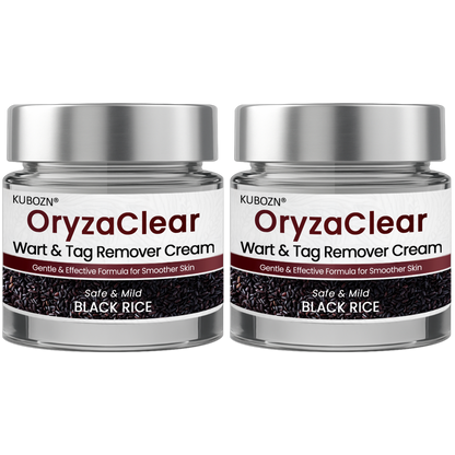 ⭐ KUBOZN® OryzaClear – Black Rice Power Cream for Skin Tags & Bumps · Gentle Plant-Based Softening Formula