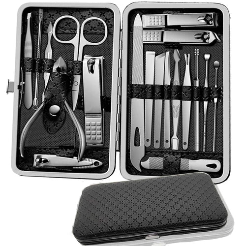 19-Piece Stainless Steel Manicure & Pedicure Kit