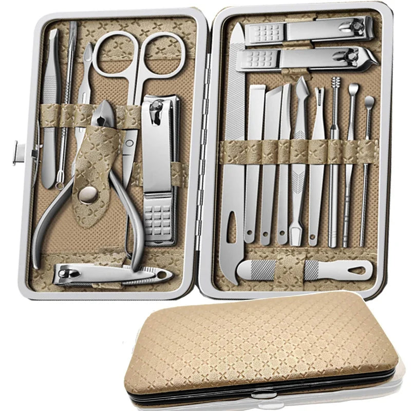 19-Piece Stainless Steel Manicure & Pedicure Kit